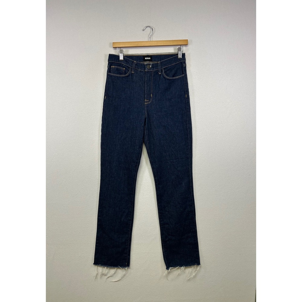 Raw Hem Minimalist Hudson Womens 27 Dark Indigo High Rise Straight Leg‎ Jeans